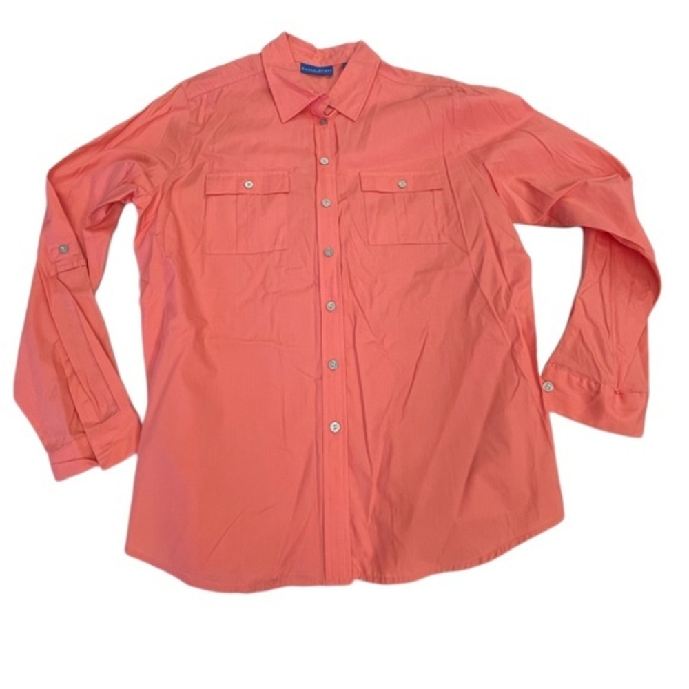 Vintage Karen Scott long sleeve button down shirt womens size Medium